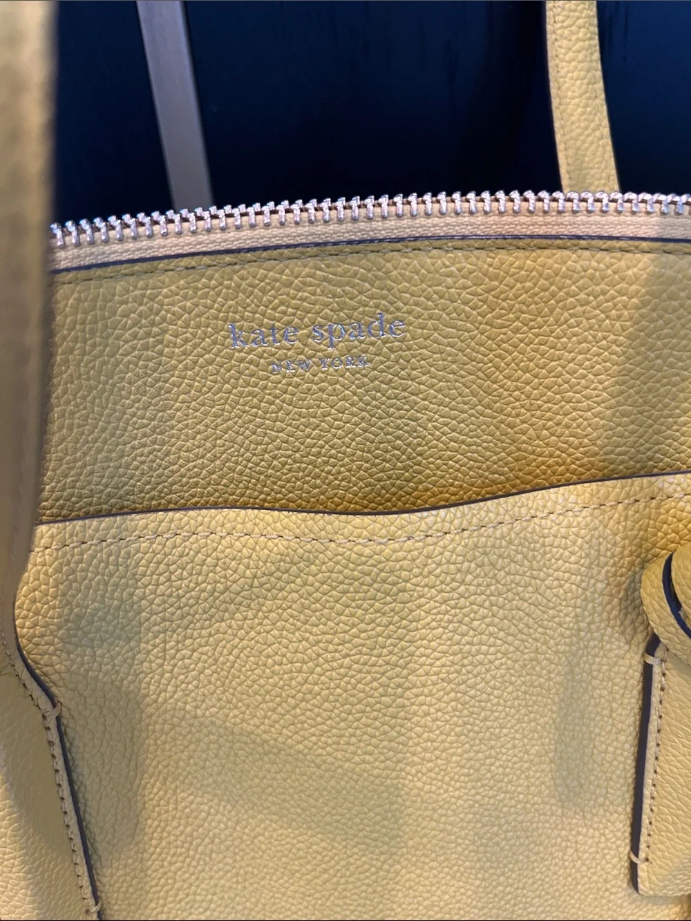 kate spade Bright Yellow Pebbled Leather Tote